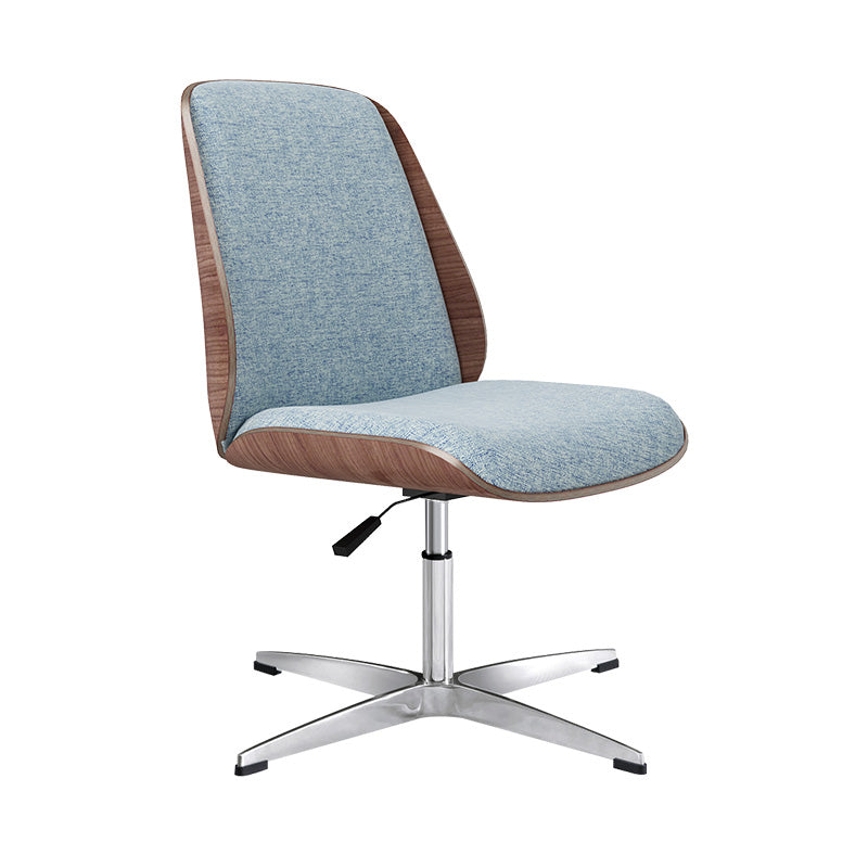 Faux Leather Task Chair Modern Adjustable Swivel Armless Office Chair