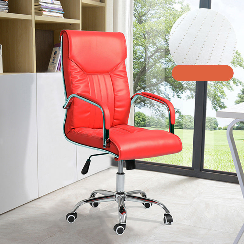 Faux Leather Office Chair Modern Adjustable Tilt Mechanism Task Chair