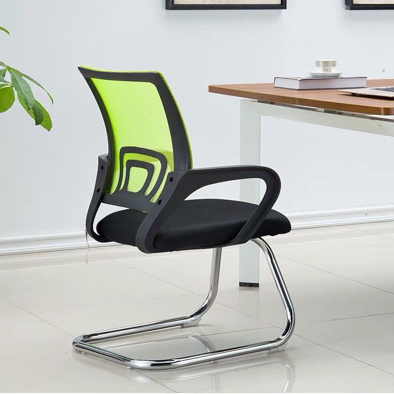 Mid-back Office Chair with Sponge Cushion Fixed Arm Metal Leg Desk Chair