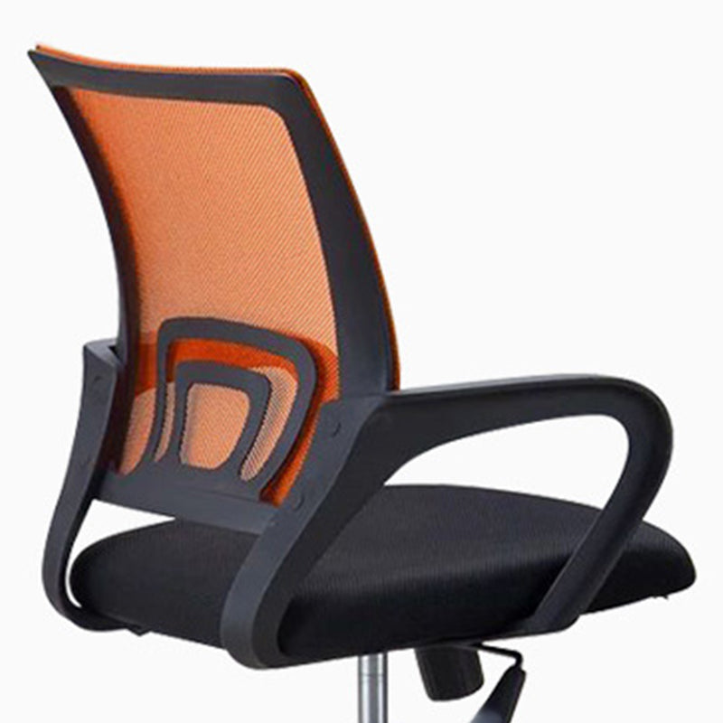 Mid-back Office Chair with Sponge Cushion Fixed Arm Metal Leg Desk Chair