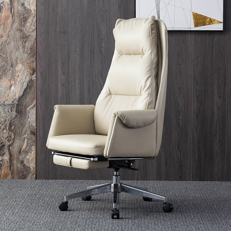 Modern Leather Executive Chair Adjustable Swivel Office Chair with Footrest