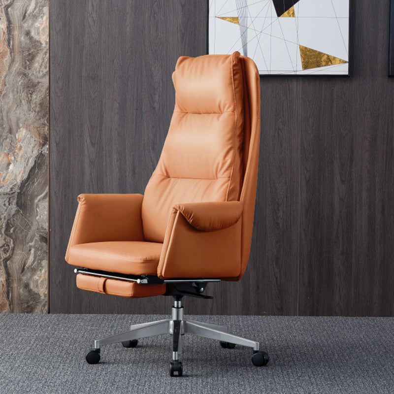 Modern Leather Executive Chair Adjustable Swivel Office Chair with Footrest