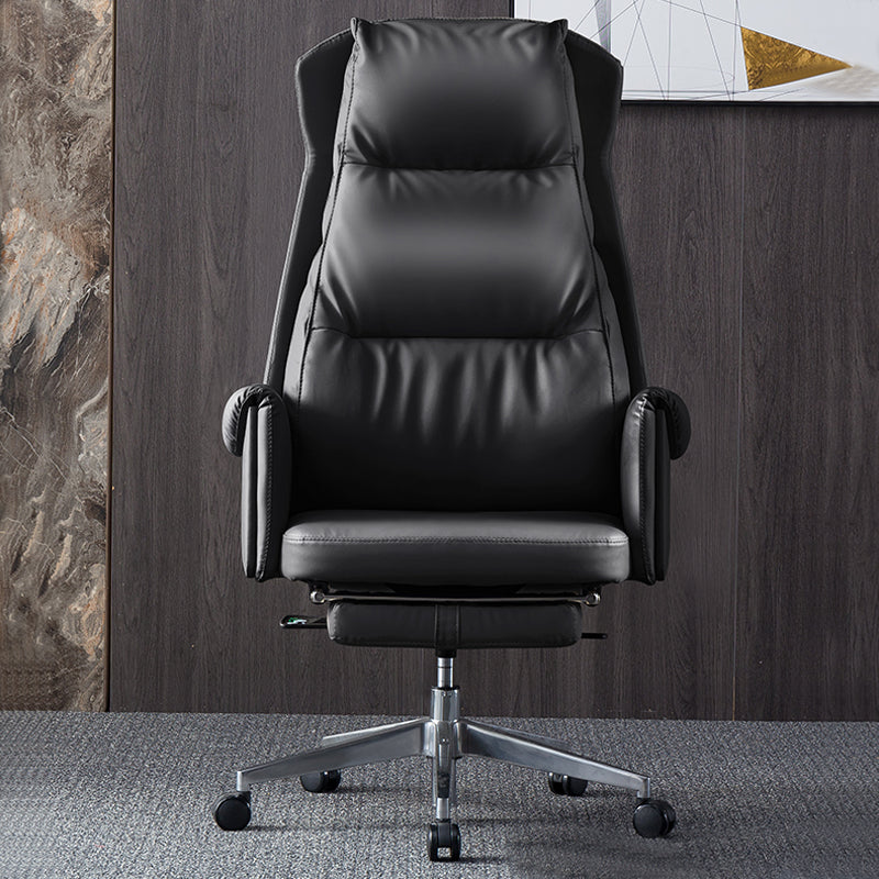 Modern Leather Executive Chair Adjustable Swivel Office Chair with Footrest