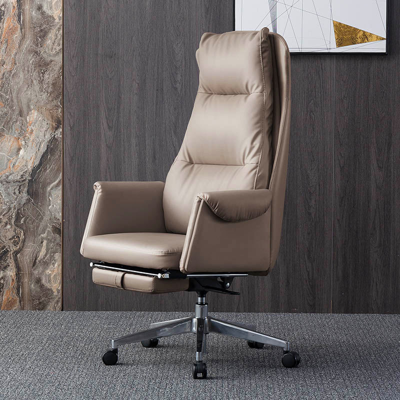 Modern Leather Executive Chair Adjustable Swivel Office Chair with Footrest