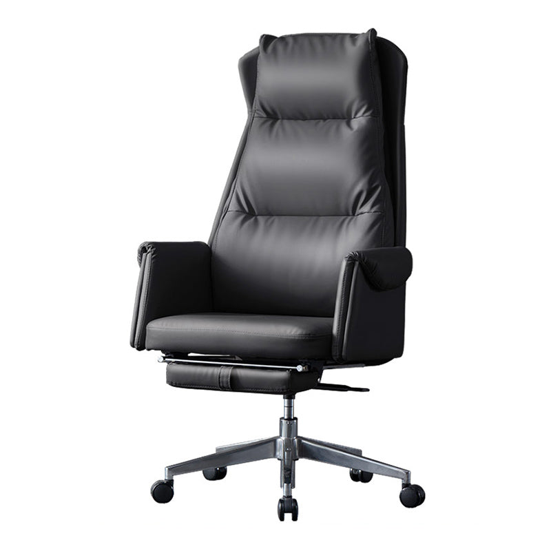 Modern Leather Executive Chair Adjustable Swivel Office Chair with Footrest