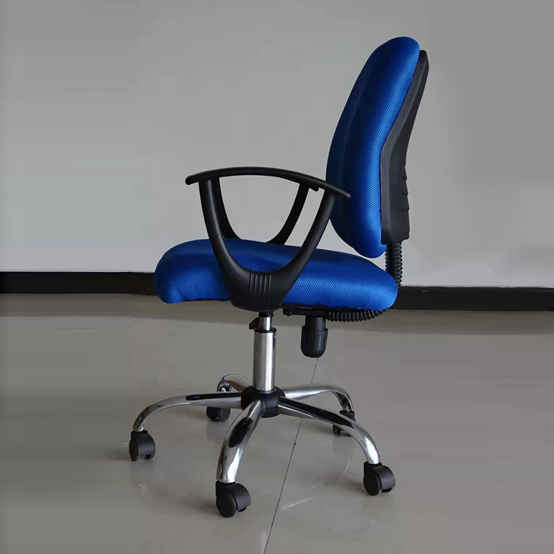 Modern Metal Desk Chair Mid Back Home Office Chair with Wheels