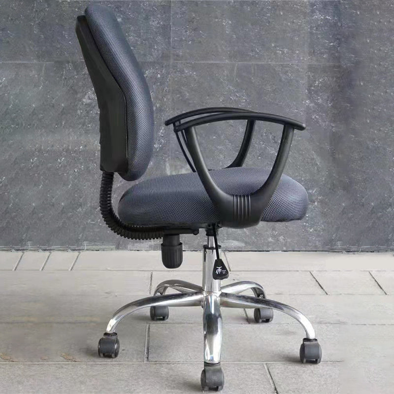 Modern Metal Desk Chair Mid Back Home Office Chair with Wheels