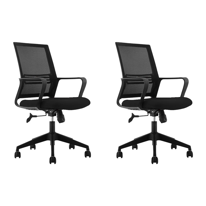 Modern Black Nylon Desk Chair with Mid Back Home Office Chair