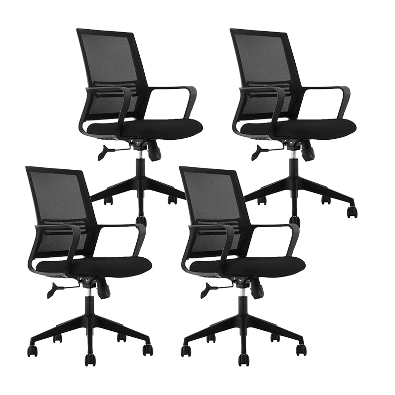 Modern Black Nylon Desk Chair with Mid Back Home Office Chair