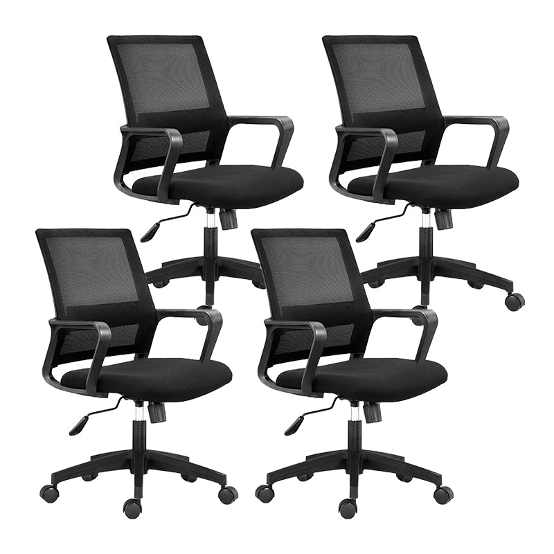 Modern Black Nylon Desk Chair with Mid Back Home Office Chair