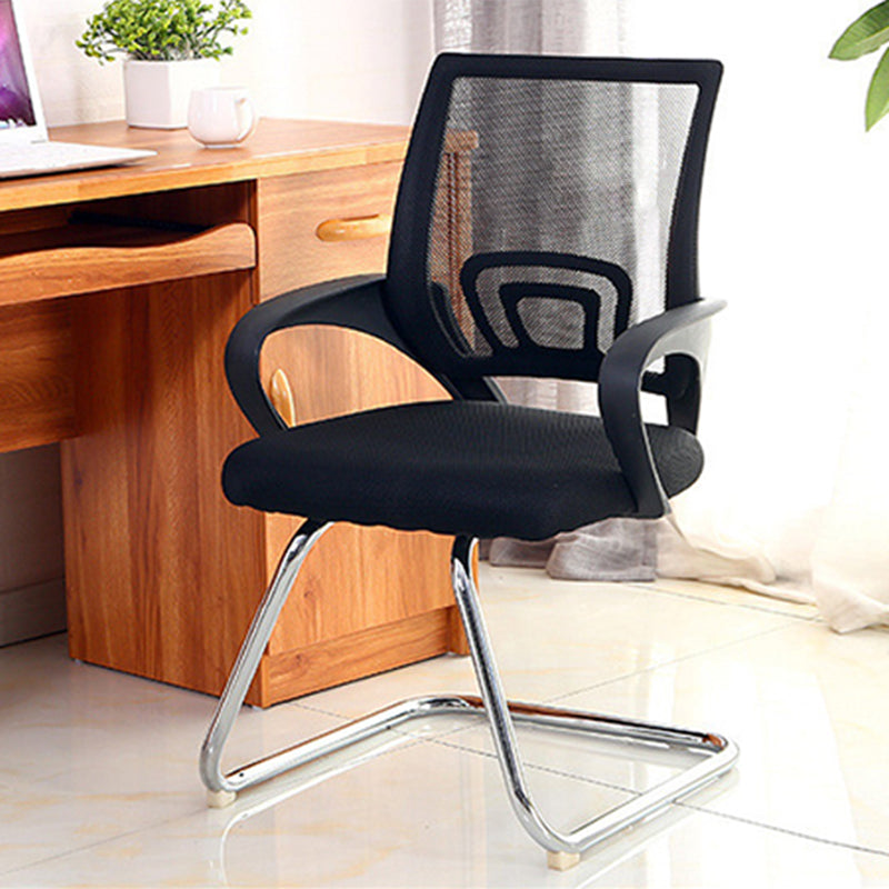 Modern Steel Desk Chair Mid Back Home Office Chair with Wheels