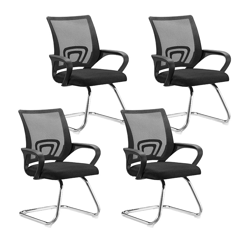 Modern Steel Desk Chair Mid Back Home Office Chair with Wheels