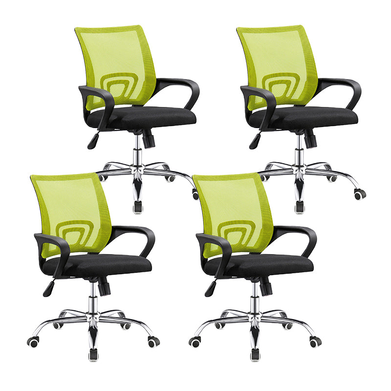 Modern Steel Desk Chair Mid Back Home Office Chair with Wheels