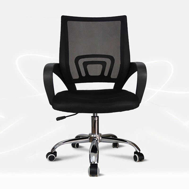 Modern Steel Desk Chair Mid Back Home Office Chair with Wheels