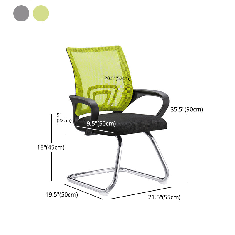 Modern Steel Desk Chair Mid Back Home Office Chair with Wheels