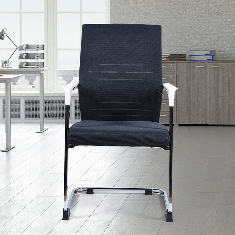 Modern Black Metal Desk Chair with Mid Back Home Office Chair