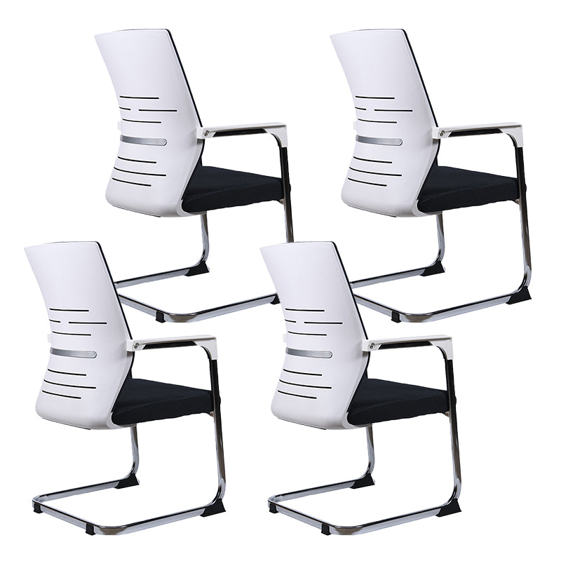 Modern Black Metal Desk Chair with Mid Back Home Office Chair