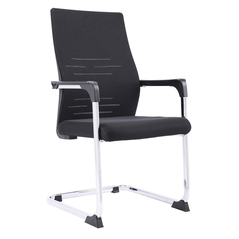 Modern Black Metal Desk Chair with Mid Back Home Office Chair