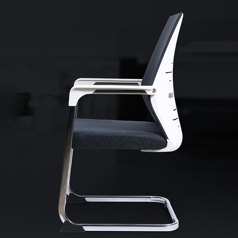 Modern Black Metal Desk Chair with Mid Back Home Office Chair