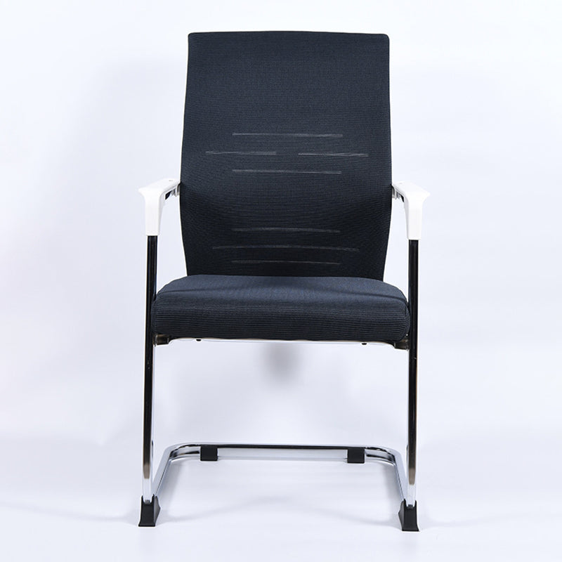 Modern Black Metal Desk Chair with Mid Back Home Office Chair