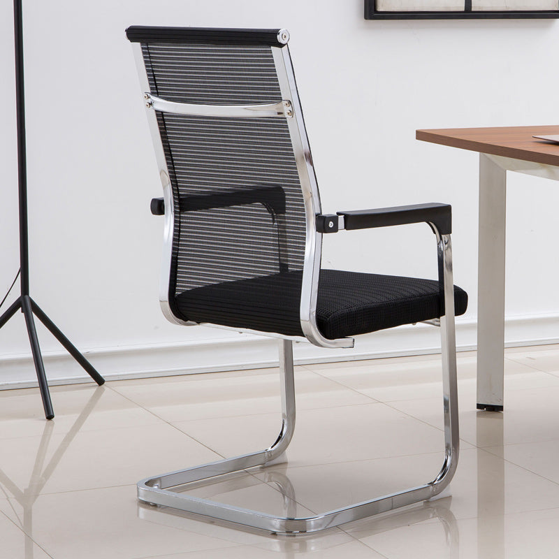 Modern Style Task Chair No Wheels Mesh Office Chair with Fixed Arms