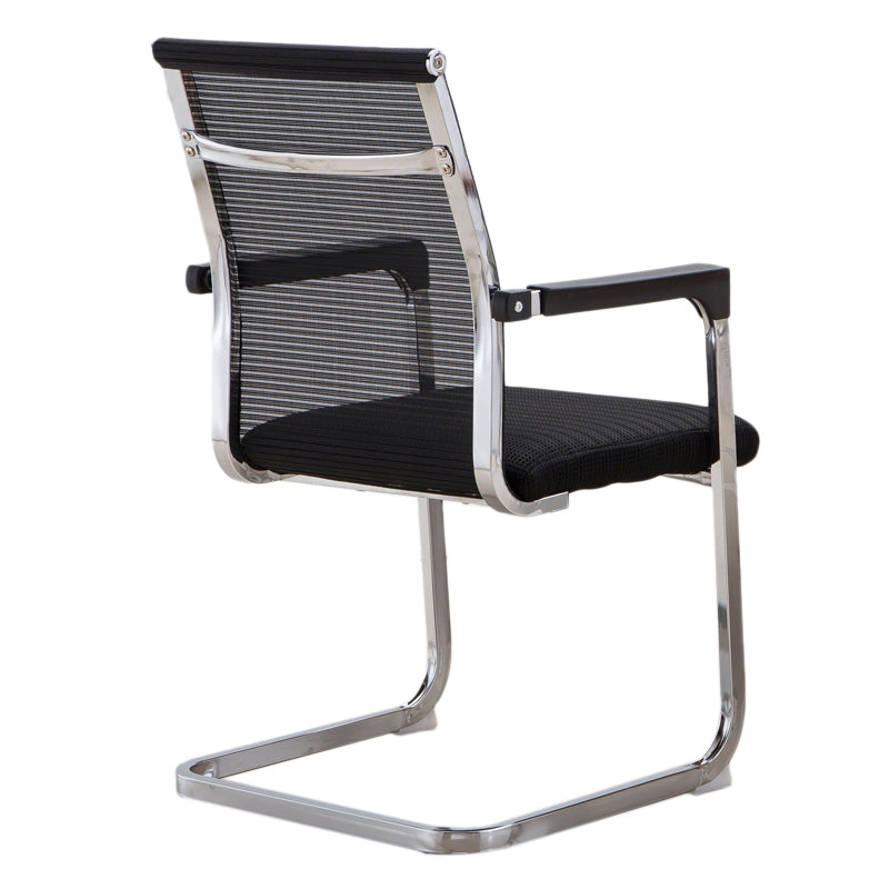 Modern Style Task Chair No Wheels Mesh Office Chair with Fixed Arms