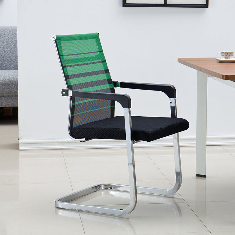 Modern Style Task Chair No Wheels Mesh Office Chair with Fixed Arms