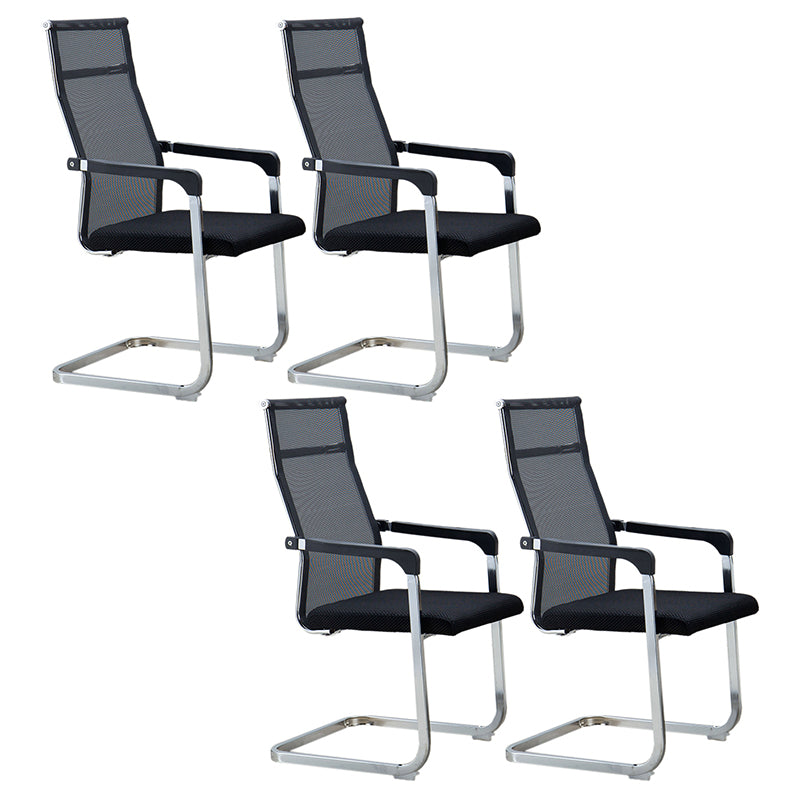 Modern Style Task Chair No Wheels Mesh Office Chair with Fixed Arms