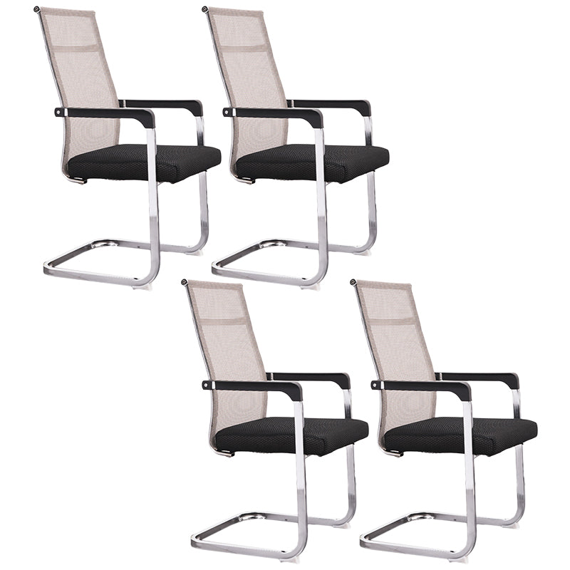 Modern Style Task Chair No Wheels Mesh Office Chair with Fixed Arms