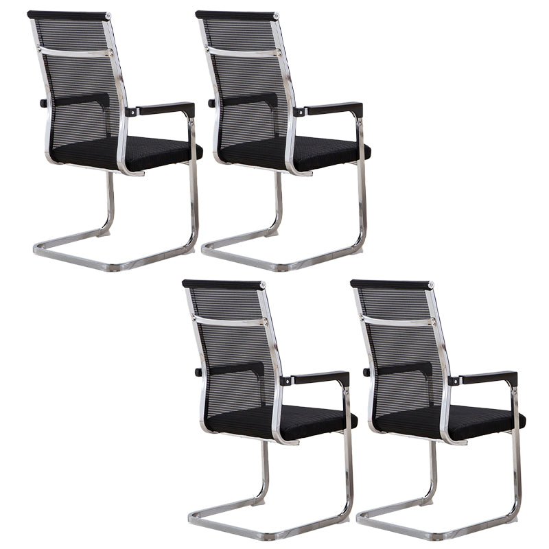 Modern Style Task Chair No Wheels Mesh Office Chair with Fixed Arms