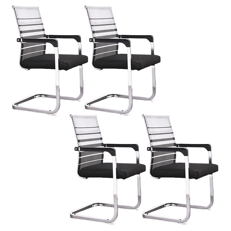 Modern Style Task Chair No Wheels Mesh Office Chair with Fixed Arms