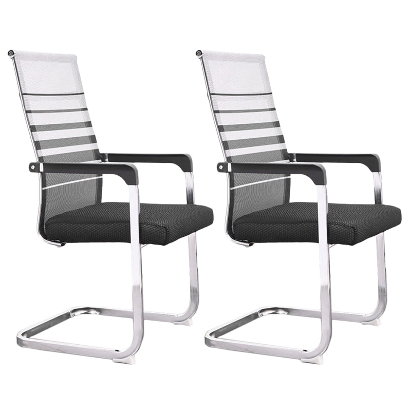 Modern Style Task Chair No Wheels Mesh Office Chair with Fixed Arms