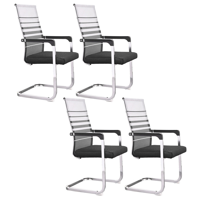 Modern Style Task Chair No Wheels Mesh Office Chair with Fixed Arms