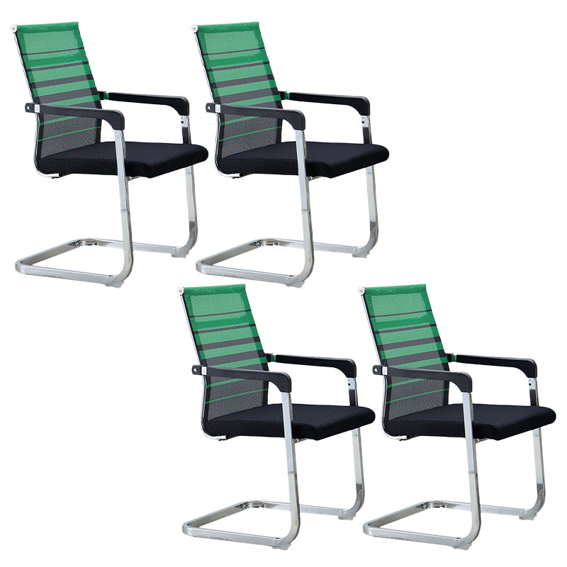 Modern Style Task Chair No Wheels Mesh Office Chair with Fixed Arms