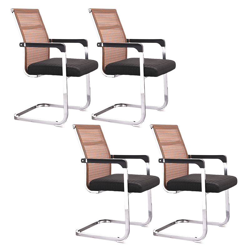 Modern Style Task Chair No Wheels Mesh Office Chair with Fixed Arms