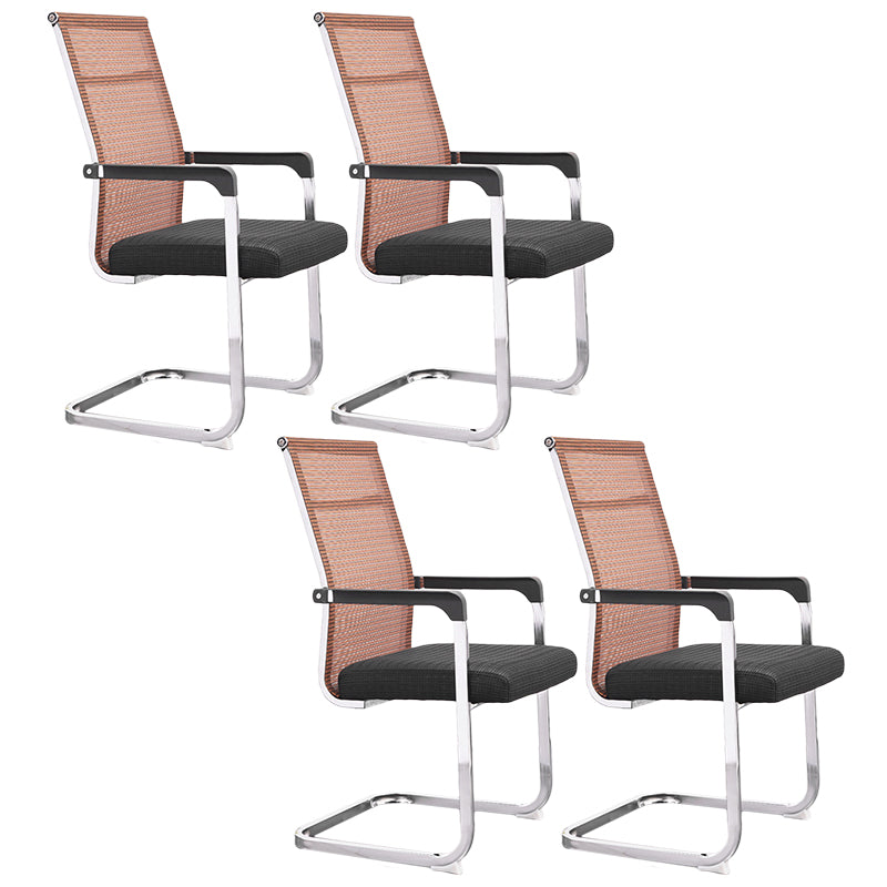 Modern Style Task Chair No Wheels Mesh Office Chair with Fixed Arms