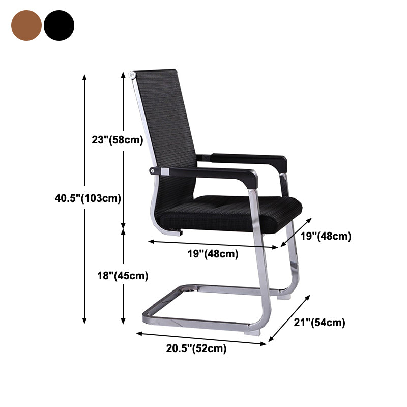 Medium/High Back Office Chair Fixed Armchair with Fabric Sponge Cushion