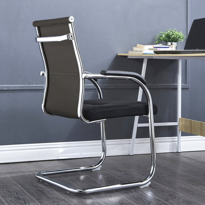 Modern Style Microfiber Office Chair Chrome Metal Base Desk Chair