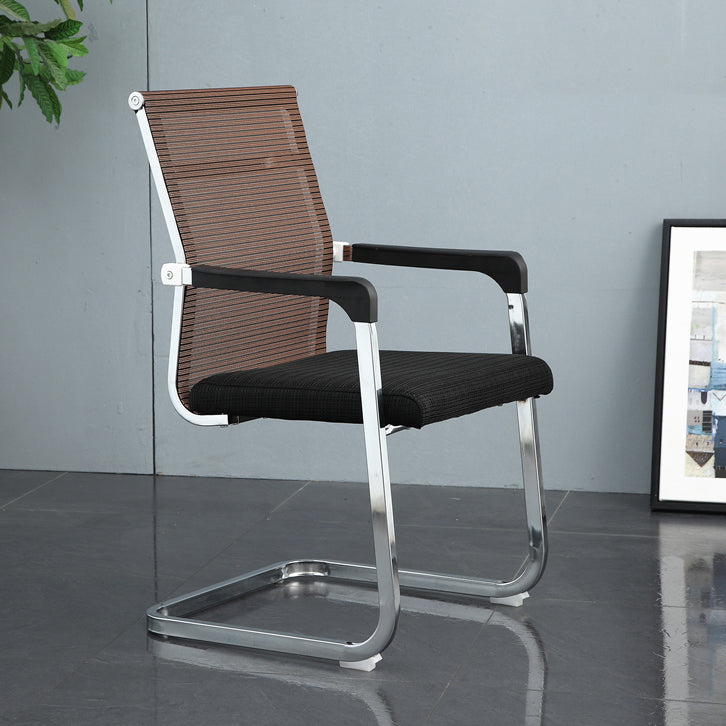 Modern Style Microfiber Office Chair Chrome Metal Base Desk Chair