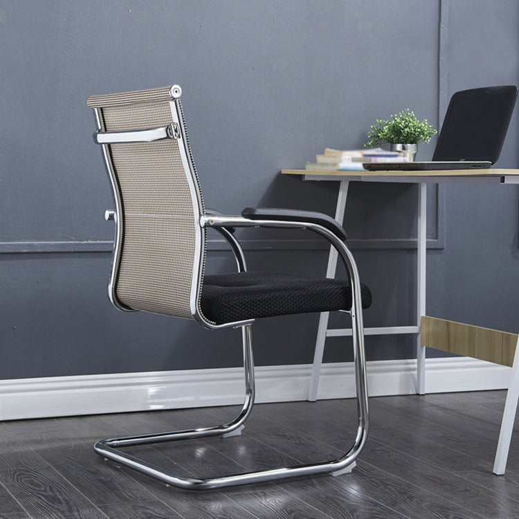 Modern Style Microfiber Office Chair Chrome Metal Base Desk Chair