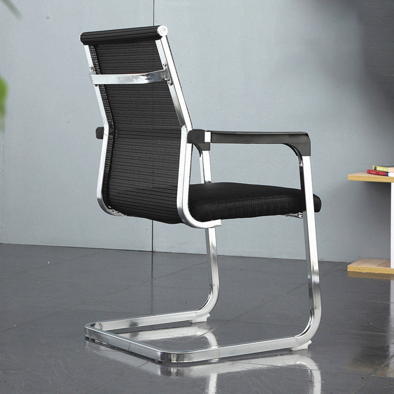 Modern Style Microfiber Office Chair Chrome Metal Base Desk Chair