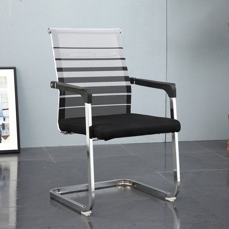 Modern Style Microfiber Office Chair Chrome Metal Base Desk Chair