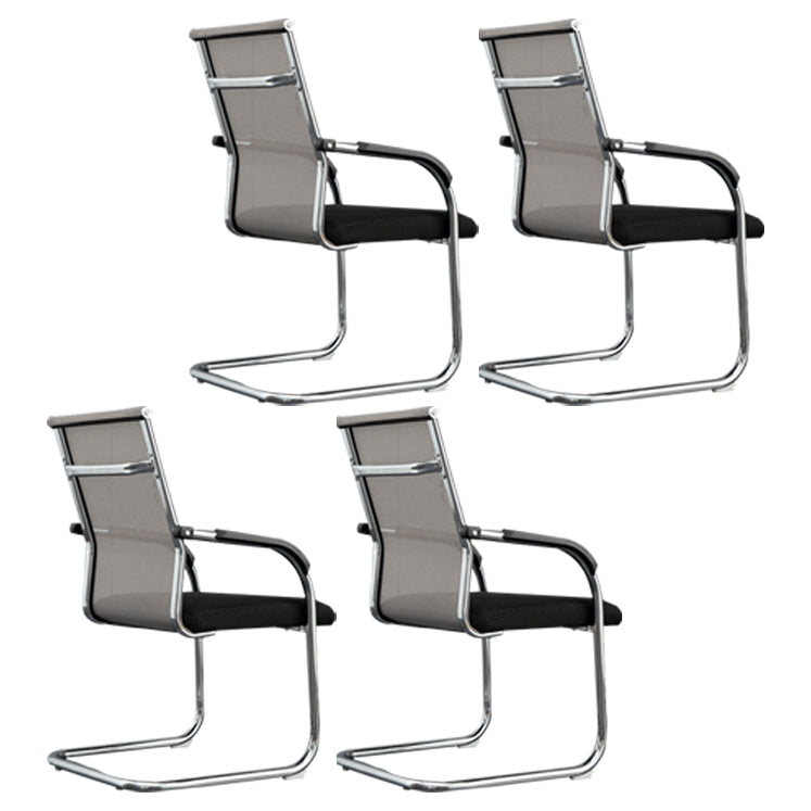 Modern Style Microfiber Office Chair Chrome Metal Base Desk Chair