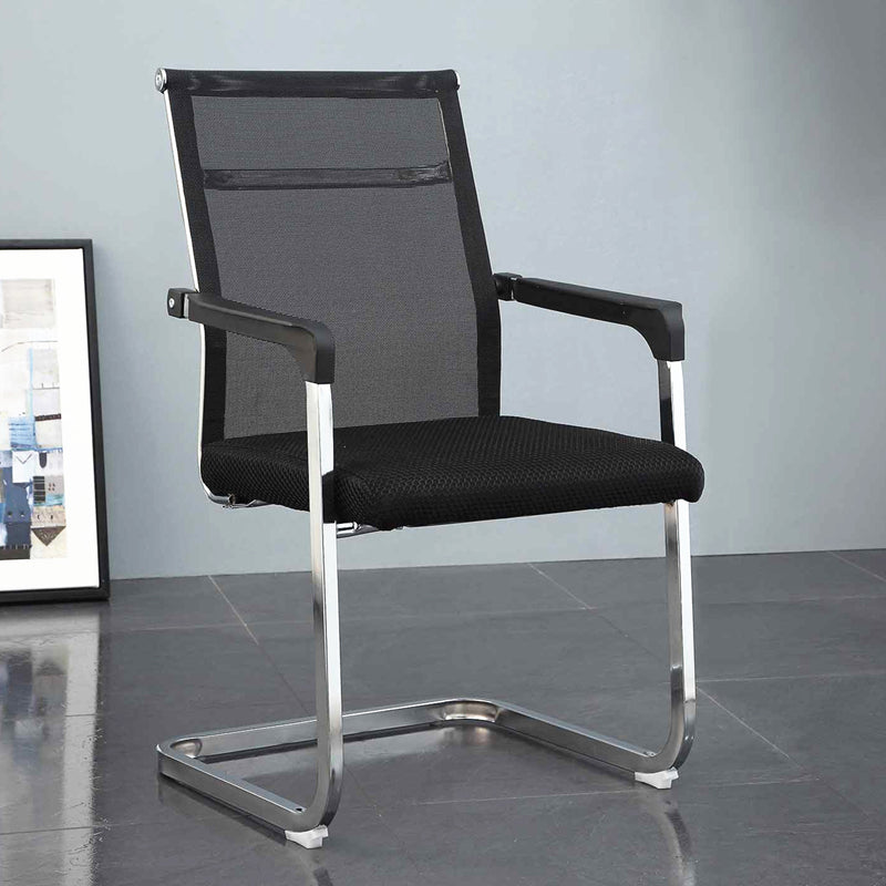 Modern Style Microfiber Office Chair Chrome Metal Base Desk Chair