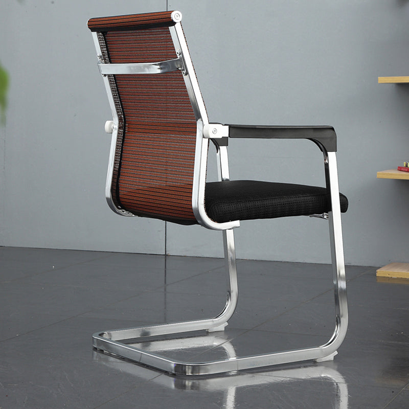 Modern Style Microfiber Office Chair Chrome Metal Base Desk Chair