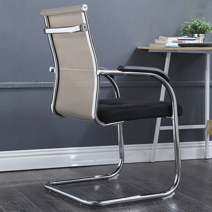 Modern Style Microfiber Office Chair Chrome Metal Base Desk Chair