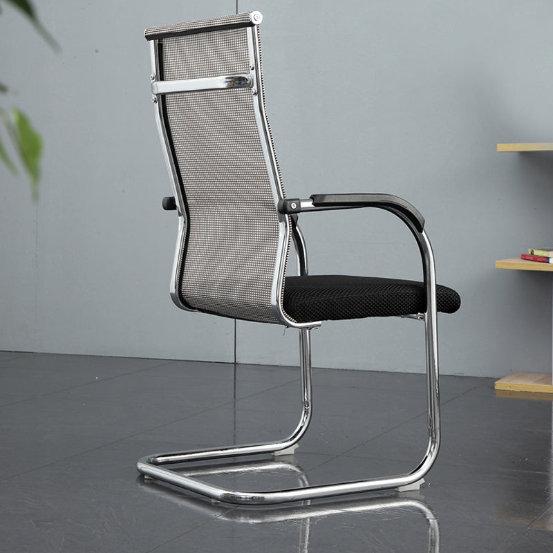 Modern Style Microfiber Office Chair Chrome Metal Base Desk Chair