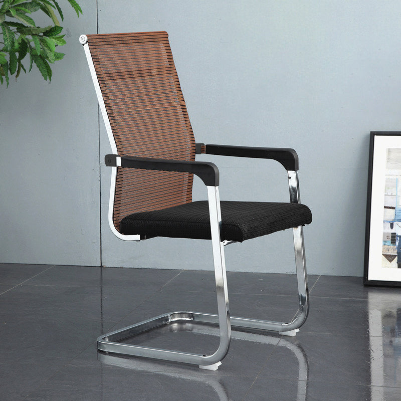 Modern Style Microfiber Office Chair Chrome Metal Base Desk Chair