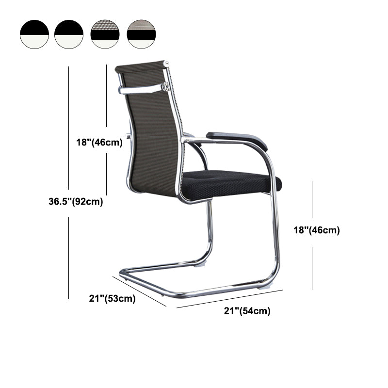 Modern Style Microfiber Office Chair Chrome Metal Base Desk Chair