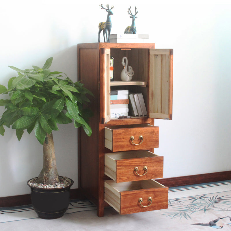 Traditional Style Combo Dresser Vertical Solid Wood Storage Chest with 3 Drawers